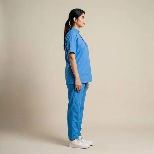 Sky_Blue_9_Pocket_Mandarin_Collar_Scrub_With_Cap_&_Mask_For_Women