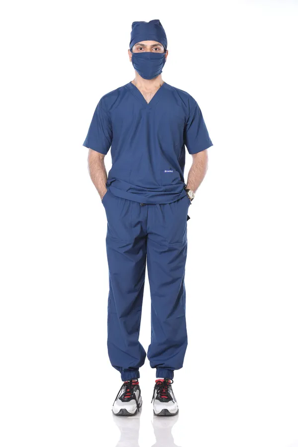Air_Force_7_Pocket_Mandarin_Collar_Scrub_With_Cap_&_Mask_For_Men