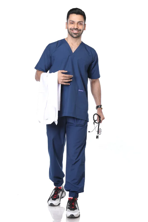 Air_Force_7_Pocket_Mandarin_Collar_Scrub_With_Cap_&_Mask_For_Men