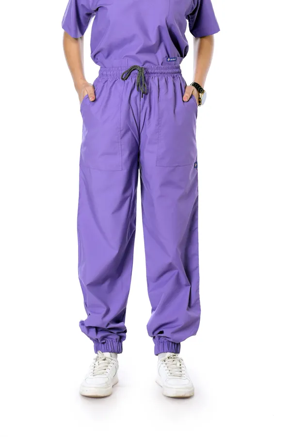 Lavender_7_Pocket_V_Neck_Scrub_With_Cap_&_Mask_For_Women