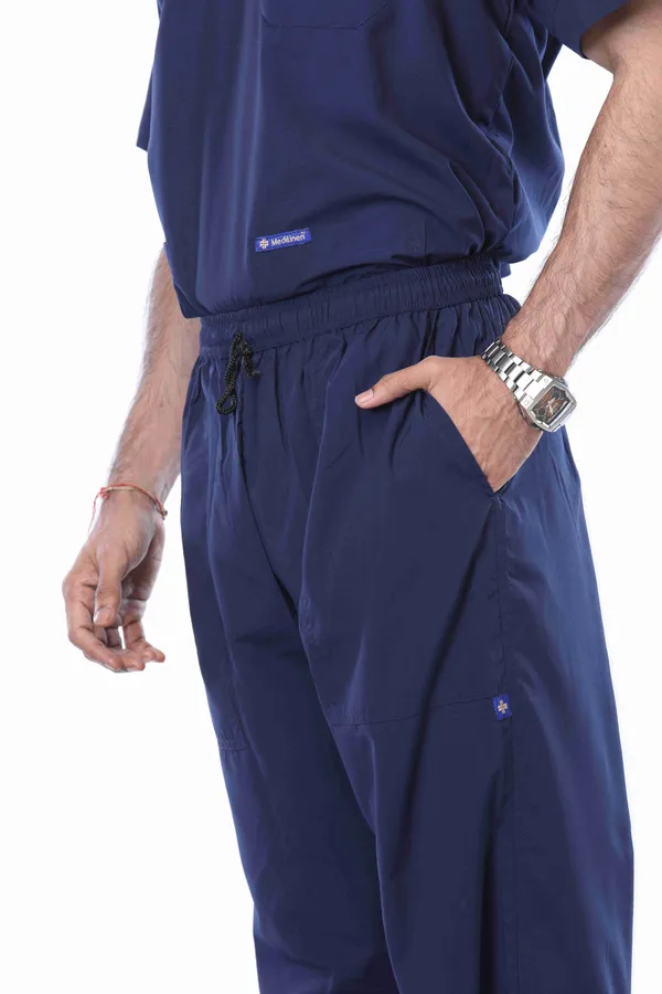 Navy_Blue_5_Pocket_V_Neck_Scrub_With_Cap_&_Mask_For_Men