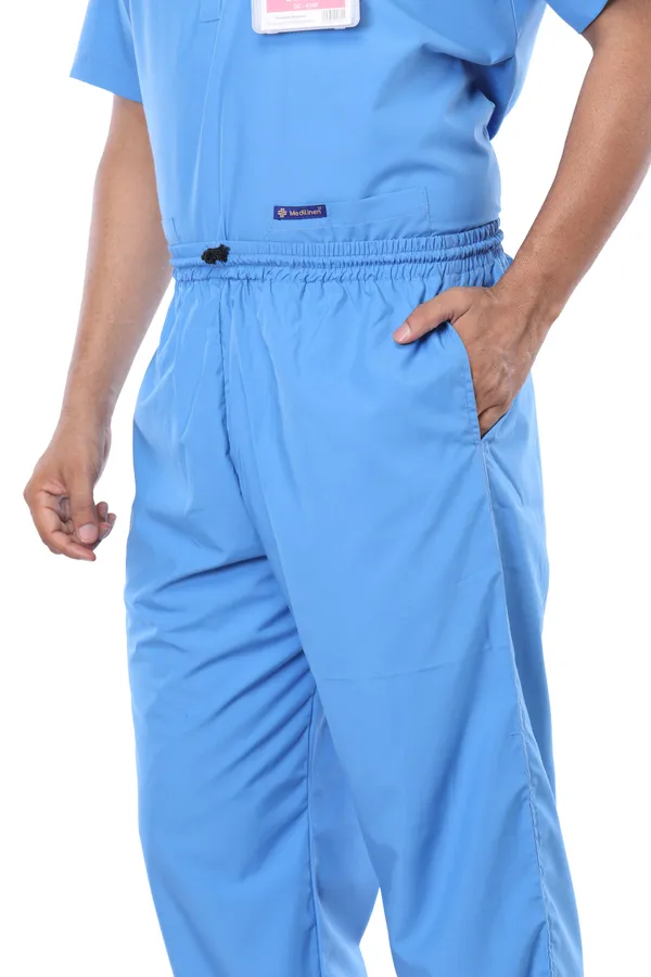 Sky_Blue_5_Pocket_Mandarin_Collar_Scrub_With_Cap_&_Mask_For_Men