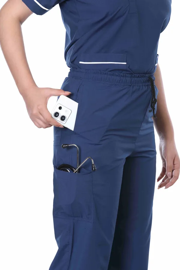 Air_Force_9_Pocket_Mandarin_Collar_Scrub_With_Cap_&_Mask_For_Women