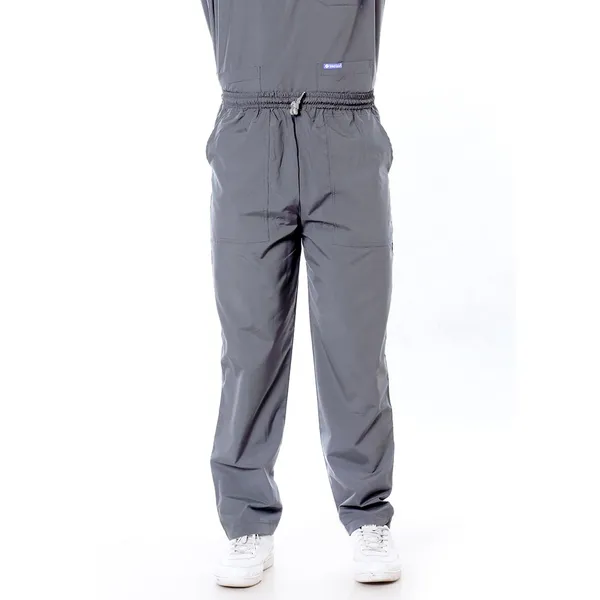Grey_5_Pocket_Mandarin_Collar_Scrub_With_Cap_&_Mask_For_Men