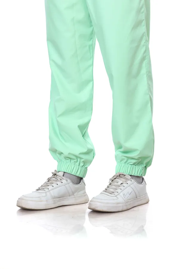 Pastel_Green_7_Pocket_Mandarin_Collar_Scrub_With_Cap_&_Mask_For_Women