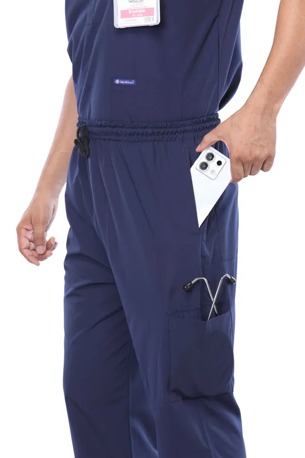 Navy_Blue_9_Pocket_Mandarin_Collar_Scrub_With_Cap_&_Mask_For_Men