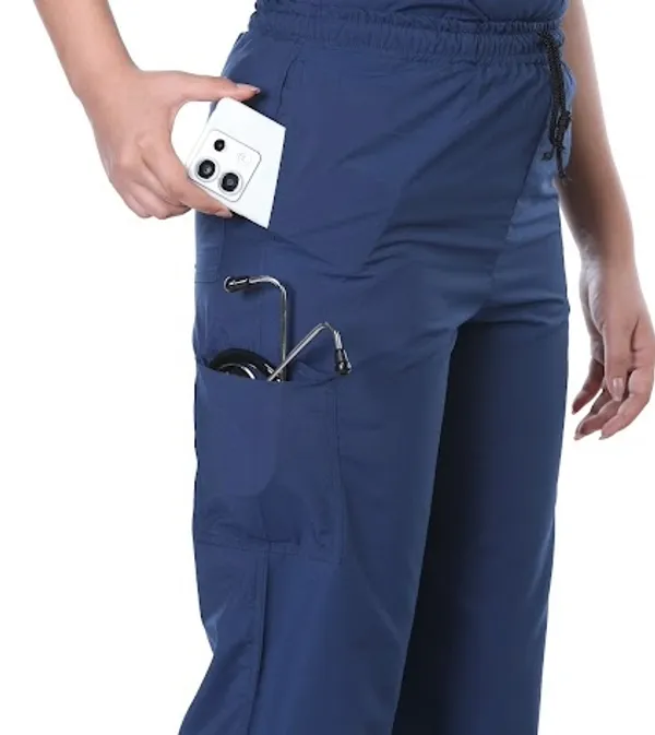 Navy_Blue_9_Pocket_Mandarin_Collar_Scrub_With_Cap_&_Mask_For_Women