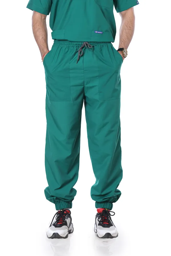 Green_7_Pocket_Mandarin_Collar_Scrub_With_Cap_&_Mask_For_Men