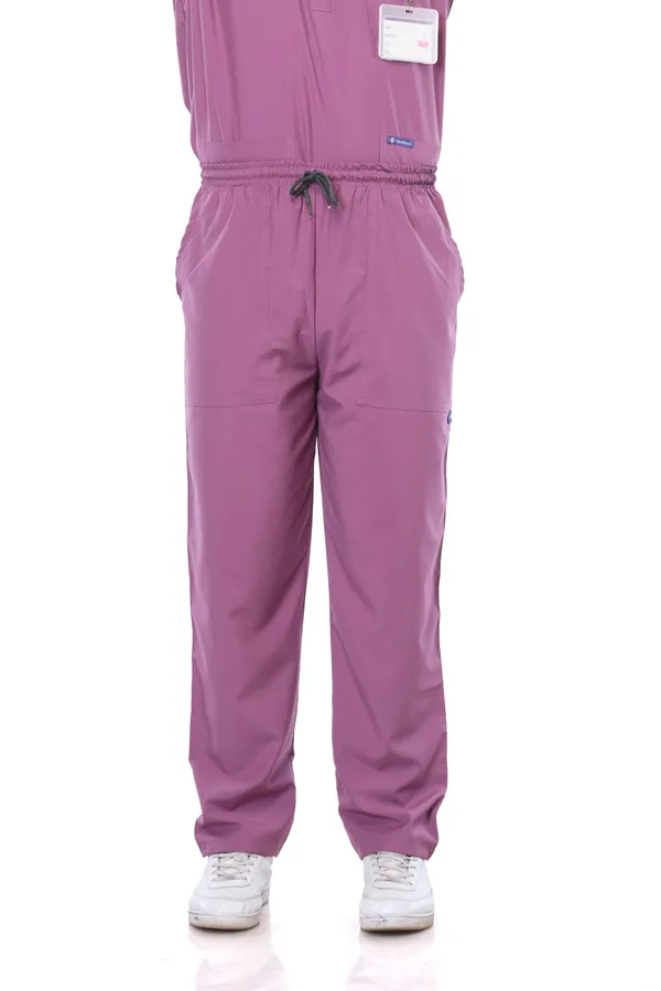 Misty_Pink_5_Pocket_Mandarin_Collar_Scrub_With_Cap_&_Mask_For_Men