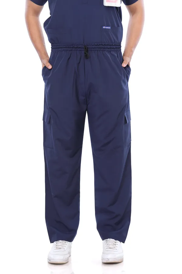 Navy_Blue_9_Pocket_Scrub_V_Neck_With_Cap_&_Mask_For_Men