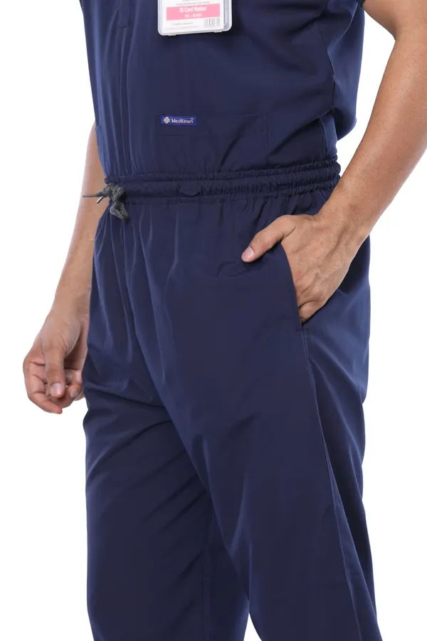 Navy_Blue_5_Pocket_Mandarin_Collar_Scrub_With_Cap_&_Mask_For_Men