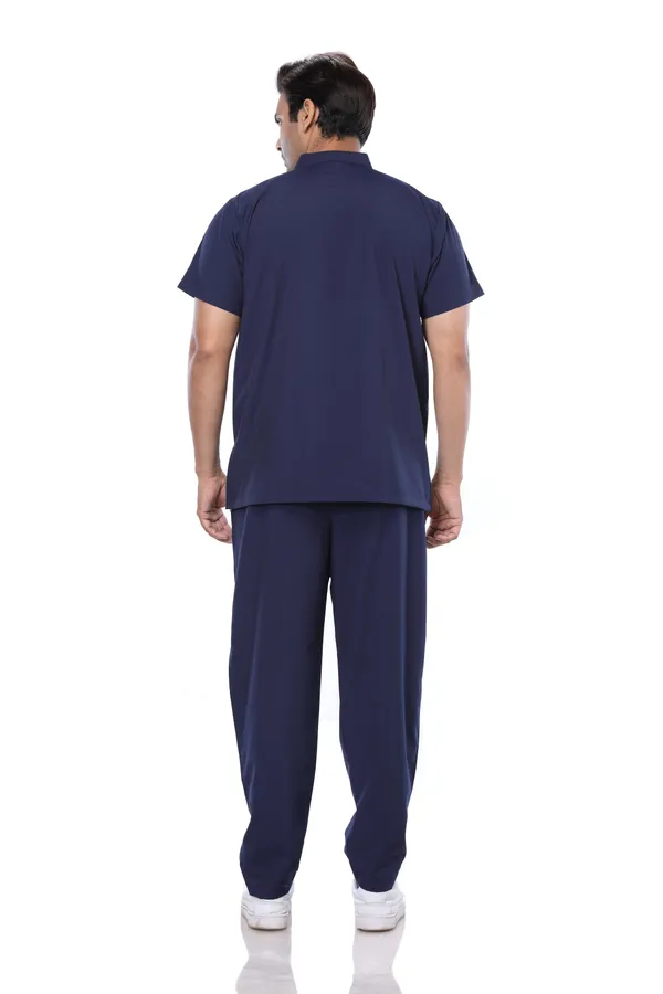 Navy_Blue_5_Pocket_Mandarin_Collar_Scrub_With_Cap_&_Mask_For_Men