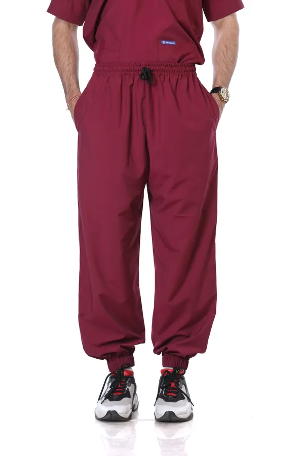 Maroon_7_Pocket_Mandarin_Collar_Scrub_With_Cap_&_Mask_For_Men