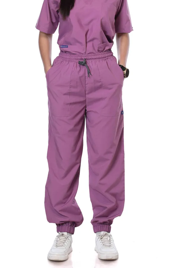 Misty_Pink_7_Pocket_Mandarin_Collar_Scrub_With_Cap_&_Mask_For_Women