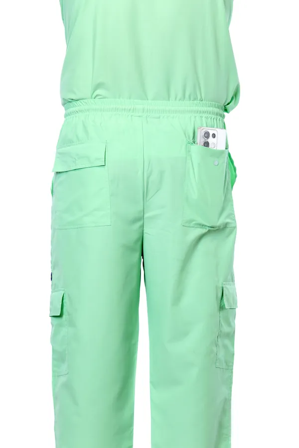 Pastel_Green_9_Pocket_Mandarin_Collar_Scrub_With_Cap_&_Mask_For_Men