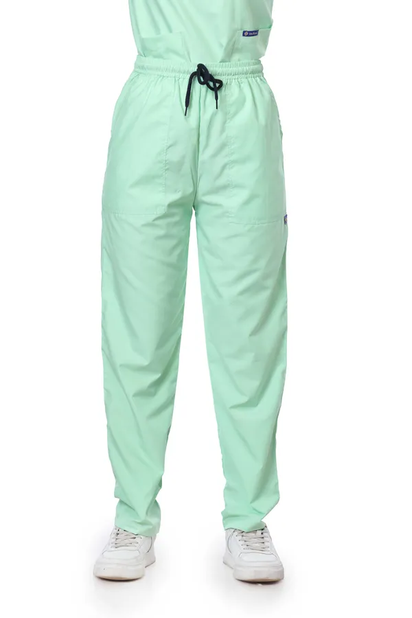 Pastel_Green_9_Pocket_Scrub_V_Neck_With_Cap_&_Mask_For_Women