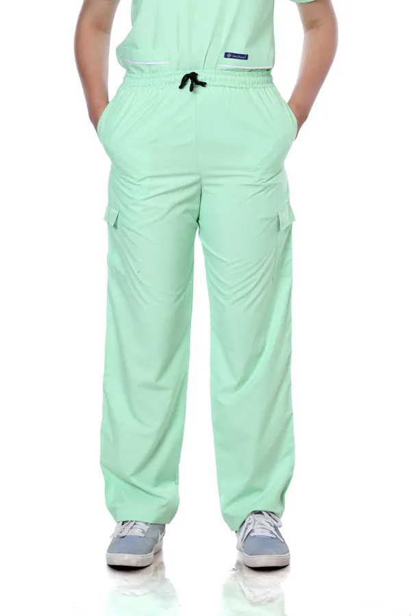 Pastel_Green_9_Pocket_Scrub_V_Neck_With_Cap_&_Mask_For_Women