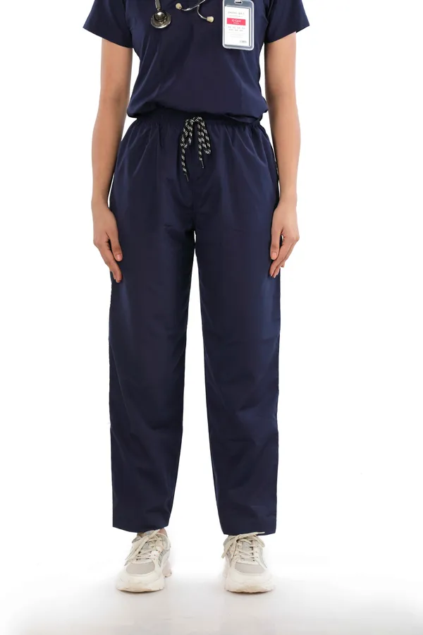 Navy_Blue_5_Pocket_Mandarin_Collar_Scrub_With_Cap_&_Mask_For_Women