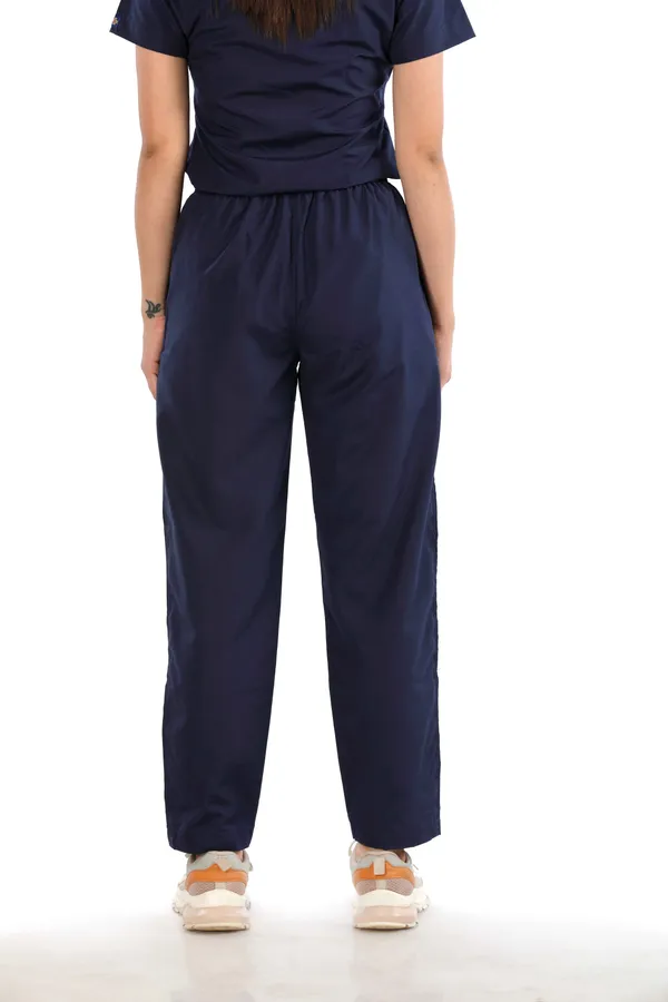 Navy_Blue_5_Pocket_Mandarin_Collar_Scrub_With_Cap_&_Mask_For_Women