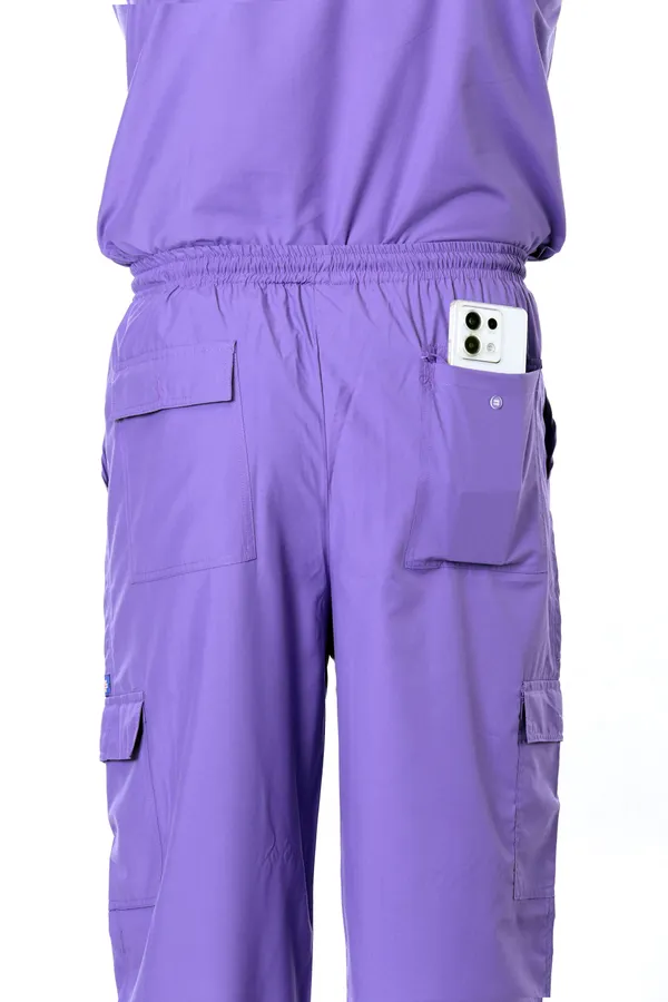 Lavender_9_Pocket_Mandarin_Collar_Scrub_With_Cap_&_Mask_For_Men