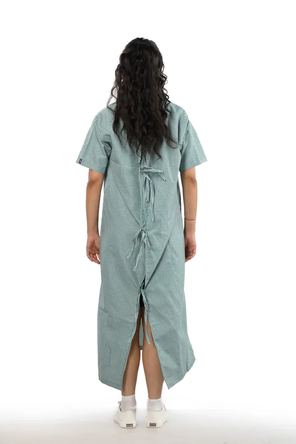 Green_Checks_Unisex_Patient_Dress