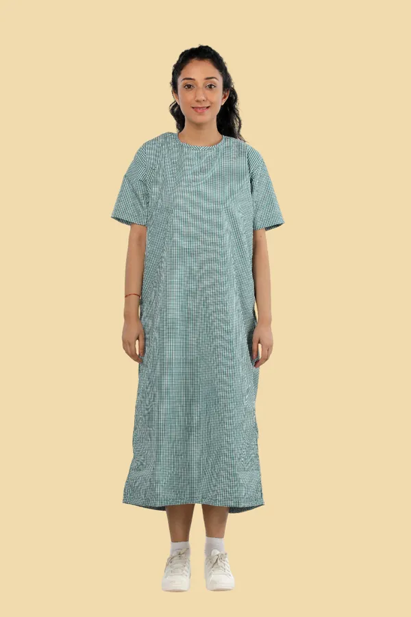 Green_Checks_Unisex_Patient_Dress