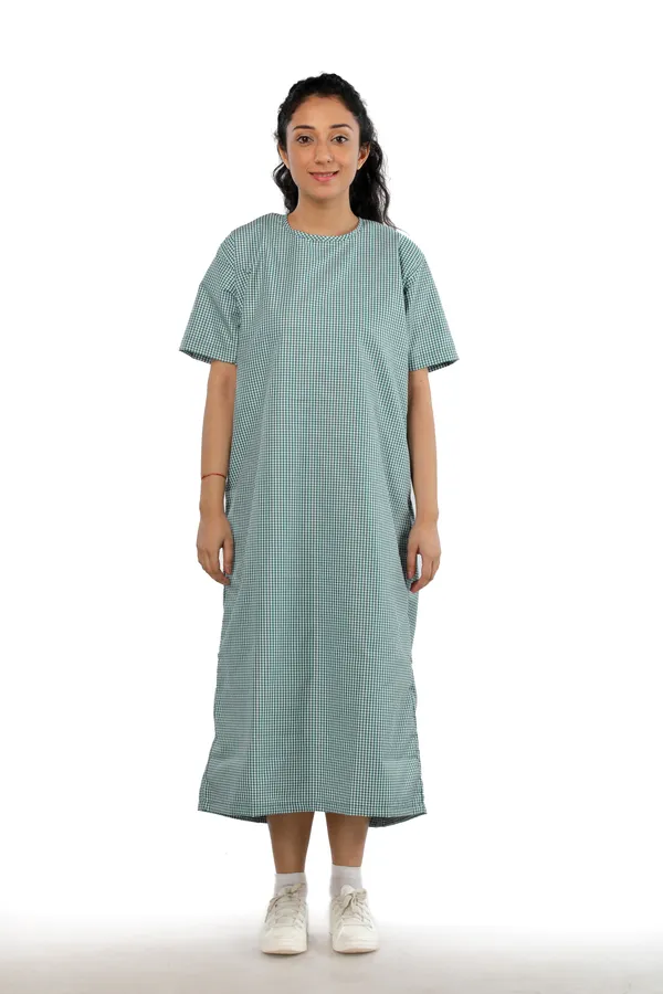 Green_Checks_Unisex_Patient_Dress