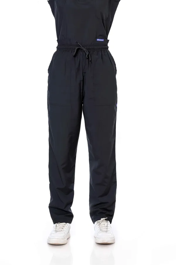 Black_5_Pocket_V_Neck_Scrub_With_Cap_&_Mask_For_Women