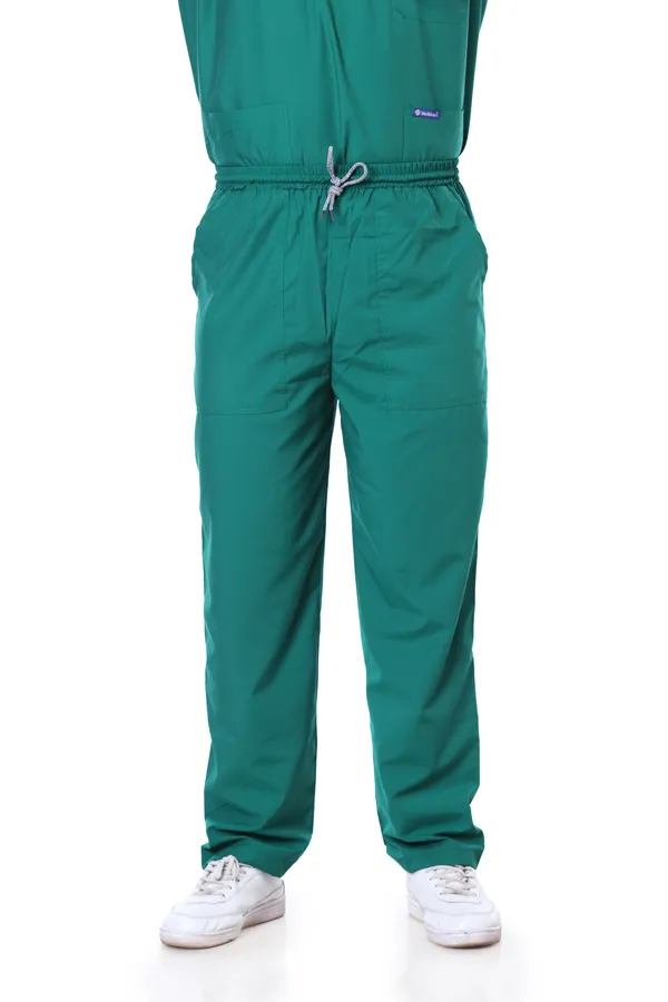 Green_5_Pocket_Mandarin_Collar_Scrub_With_Cap_&_Mask_For_Men