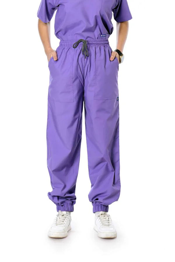 Lavender_7_Pocket_Mandarin_Collar_Scrub_With_Cap_&_Mask_For_Women
