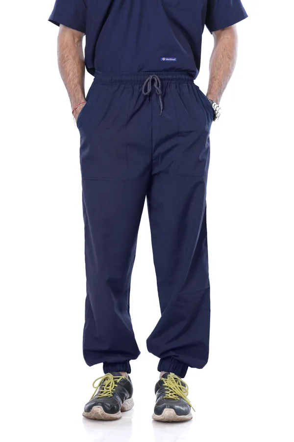 Navy_Blue_7_Pocket_V_Neck_Scrub_With_Cap_&_Mask_For_Men