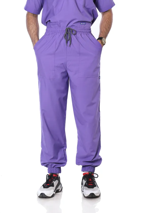 Lavender_7_Pocket_V_Neck_Scrub_With_Cap_&_Mask_For_Men