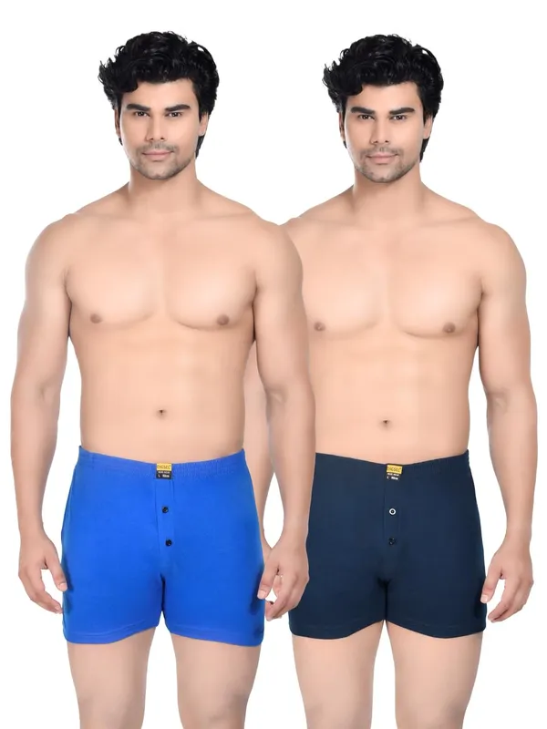 Pack_Of_2_Mens_Dark_Blue_And_Navy_Blue_Cotton_Shorts