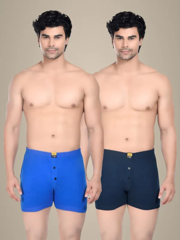 Pack_Of_2_Mens_Dark_Blue_And_Navy_Blue_Cotton_Shorts