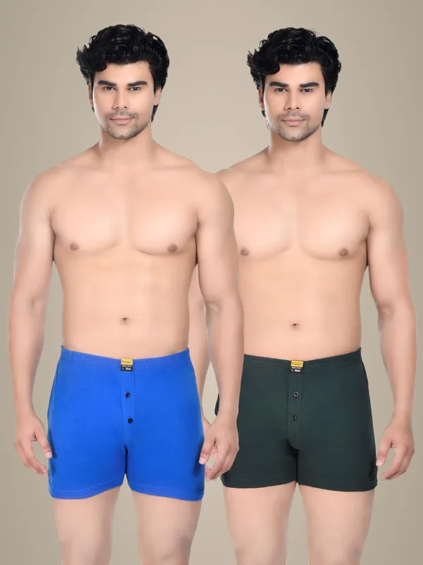 Pack_Of_2_Mens_Blue_And_Green_Cotton_Shorts