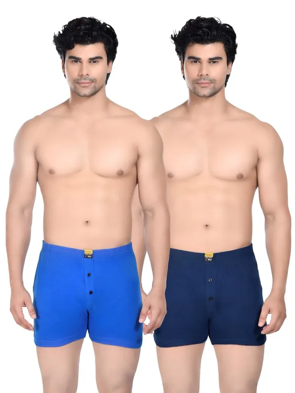 Pack_Of_2_Mens_Dark_Blue_And_Navy_Blue_Cotton_Shorts