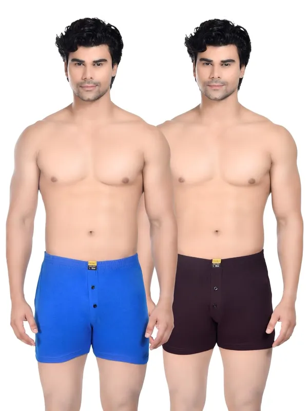 Pack_Of_2_Mens_Blue_And_Maroon_Cotton_Shorts