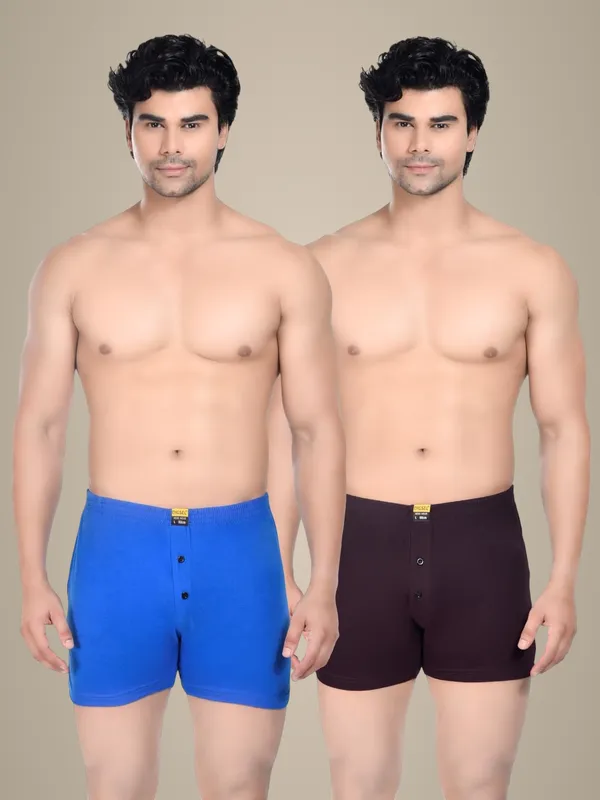 Pack_Of_2_Mens_Blue_And_Maroon_Cotton_Shorts