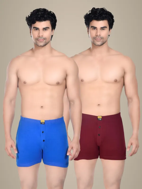 Pack_Of_2_Mens_Blue_And_Red_Cotton_Shorts