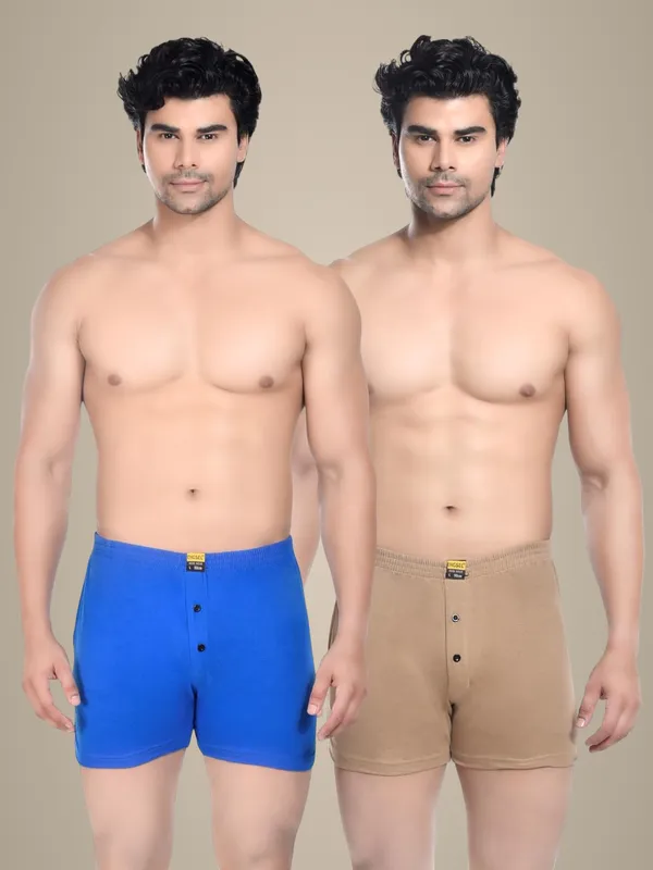 Pack_Of_2_Mens_Beige_And_Blue_Cotton_Shorts