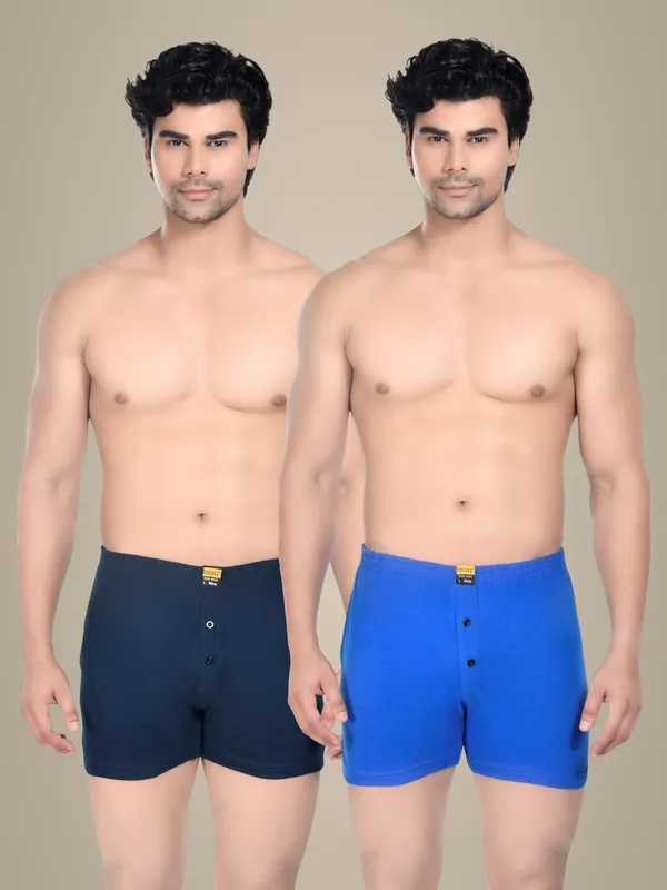 Pack_Of_2_Mens_Dark_Blue_And_Navy_Blue_Cotton_Shorts