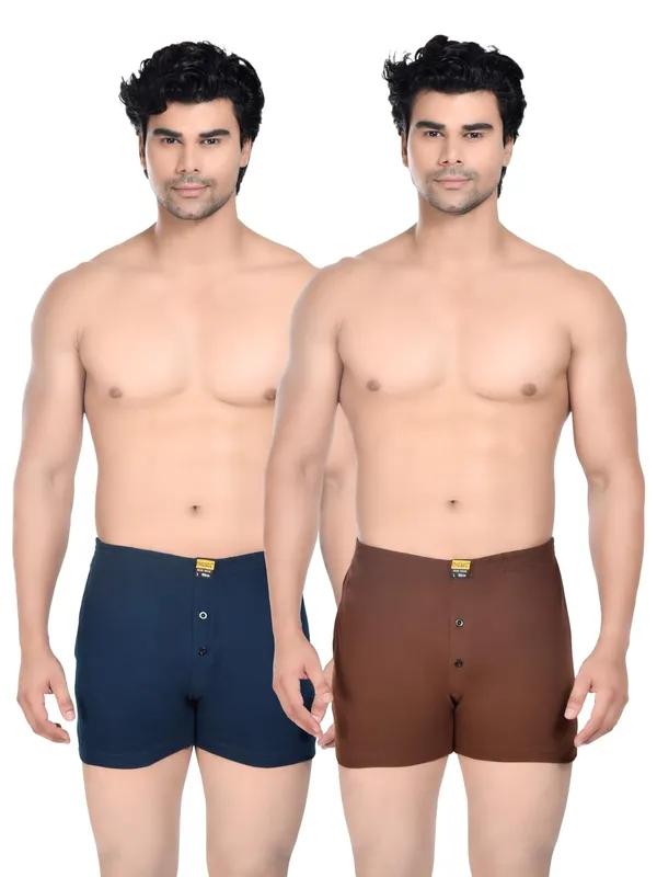 Pack_Of_2_Mens_Brown_And_Blue_Cotton_Shorts