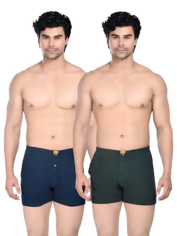 Pack_Of_2_Mens_Blue_And_Green_Cotton_Shorts