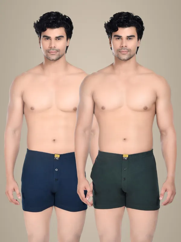 Pack_Of_2_Mens_Blue_And_Green_Cotton_Shorts