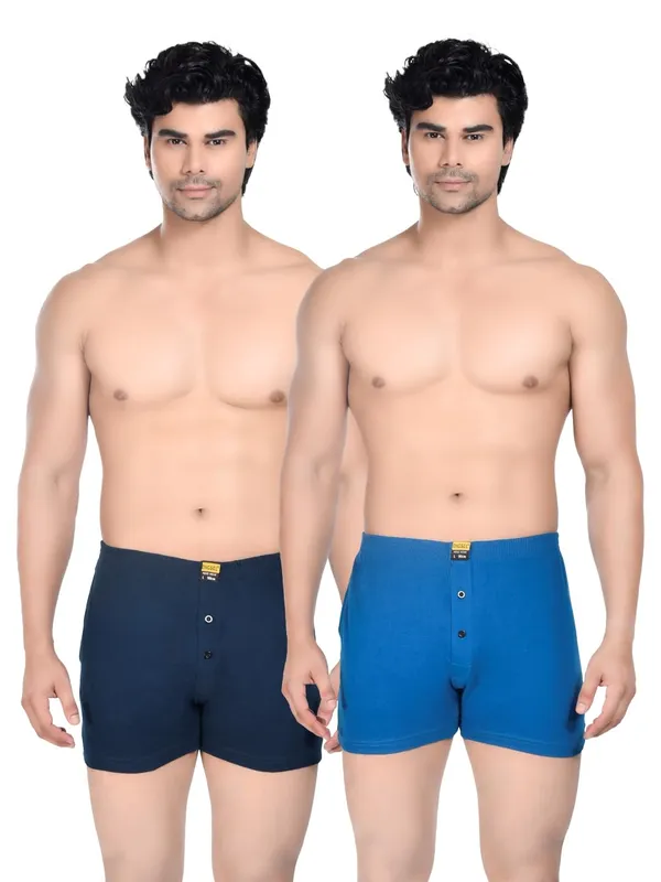 Pack_Of_2_Mens_Dark_Blue_And_Navy_Blue_Cotton_Shorts