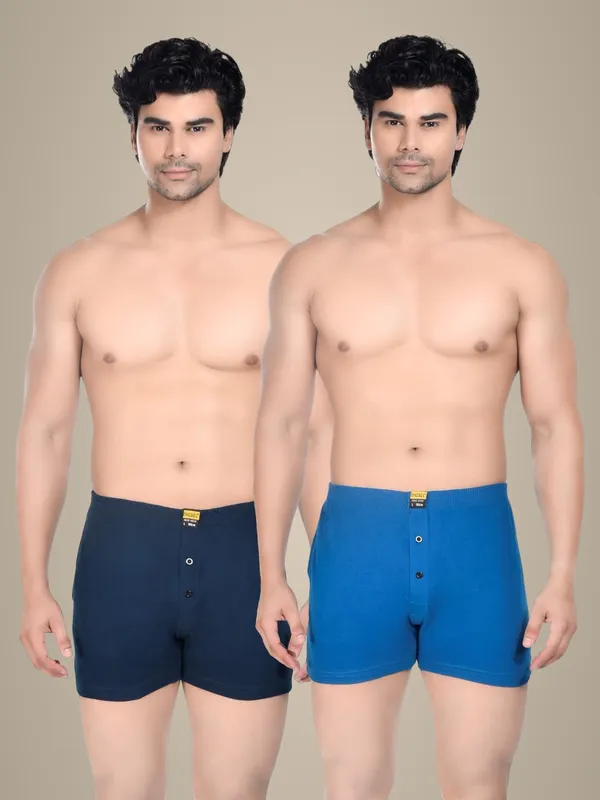 Pack_Of_2_Mens_Dark_Blue_And_Navy_Blue_Cotton_Shorts