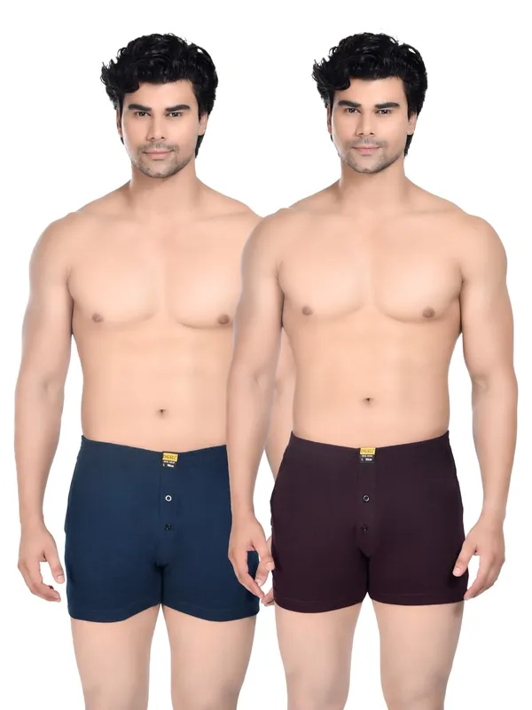 Pack_Of_2_Mens_Blue_And_Maroon_Cotton_Shorts