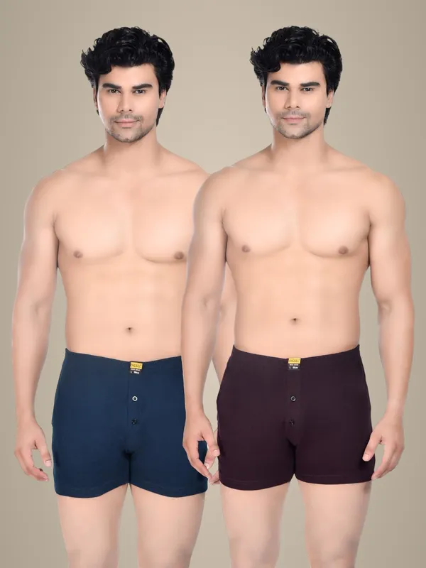 Pack_Of_2_Mens_Blue_And_Maroon_Cotton_Shorts