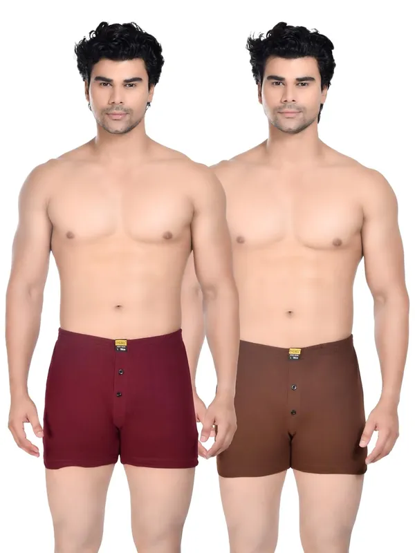 Pack_Of_2_Mens_Red_And_Brown_Cotton_Shorts