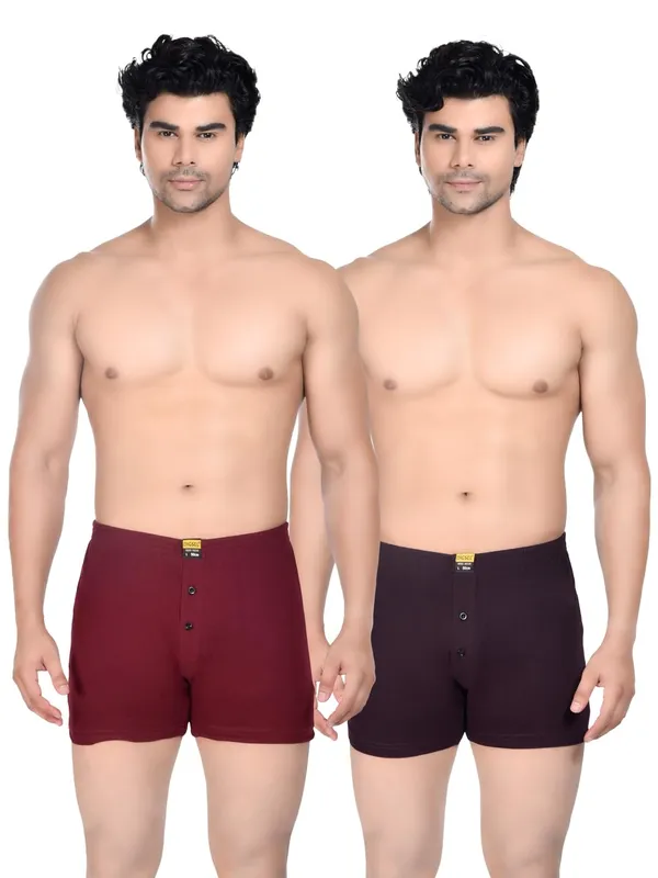 Pack_Of_2_Mens_Red_And_Maroon_Cotton_Shorts